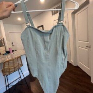 H & M dusty blue bodysuit